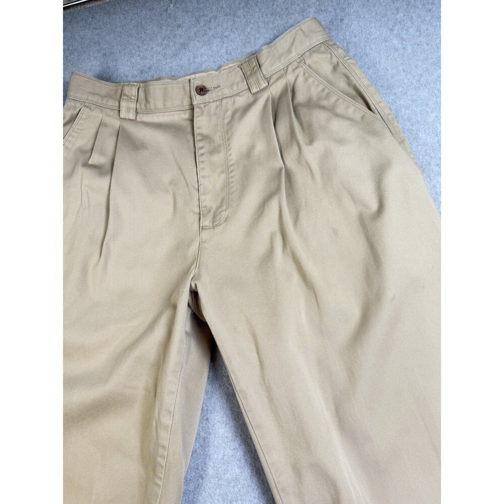 Tommy Bahama Men's Pleated Chino Pants Khaki Tan Size 30x29 Straight Leg Casual